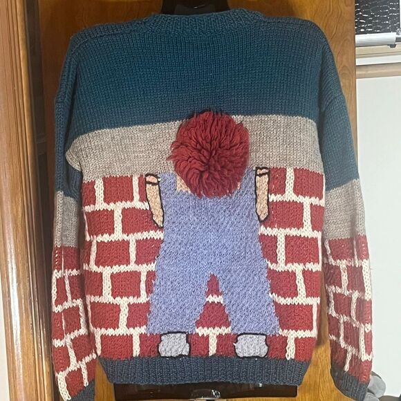 So Unique Peter G’s General Store 3D Wool Sweater Mop Head Redhead - Picture 5 of 10